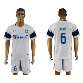 Inter Milan #6 Dodo White Away Soccer Club Jersey