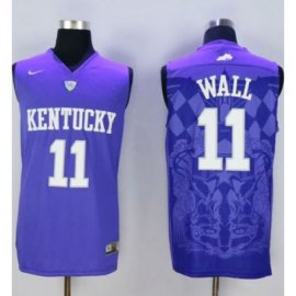 Kentucky Wildcats #11 John Wall Blue Basketball Stitched NCAA Jersey