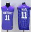 Kentucky Wildcats #11 John Wall Blue Basketball Stitched NCAA Jersey