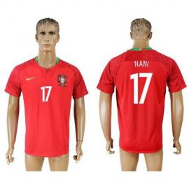 Portugal #17 Nani Home Soccer Country Jersey
