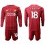Liverpool #18 Alberto.M Home Long Sleeves Soccer Club Jersey