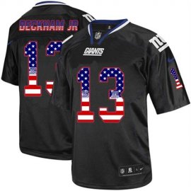 Nike New York Giants #13 Odell Beckham Jr Black Mens Stitched NFL Elite USA Flag Fashion Jersey