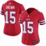 Nike Buffalo Bills #15 John Brown Red Womens Stitched NFL Limited Rush Jersey