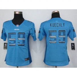 Nike Carolina Panthers #59 Luke Kuechly Blue Alternate Womens Stitched NFL Elite Strobe Jersey