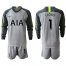 Tottenham Hotspur #1 Lloris Grey Goalkeeper Long Sleeves Soccer Club Jersey