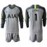 Tottenham Hotspur #1 Lloris Grey Goalkeeper Long Sleeves Soccer Club Jersey