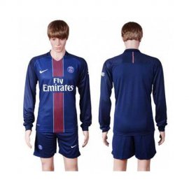 Paris Saint-Germain Blank Home Long Sleeves Soccer Club Jersey