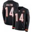 Nike Cincinnati Bengals #14 Andy Dalton Black Team Color Mens Stitched NFL Limited Therma Long Sleeve Jersey