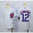 Chicago Cubs #12 Kyle Schwarber White(Blue Strip) Cool Base Stitched Youth MLB Jersey