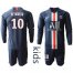 Paris Saint-Germain #10 Neymar Jr Home Long Sleeves Kid Soccer Club Jersey