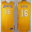 Revolution 30 Los Angeles Lakers 16 Pau Gasol Yellow NBA Jerseys Cheap