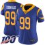 Nike Los Angeles Rams #99 Aaron Donald Royal Blue Alternate Womens Stitched NFL 100th Season Vapor Limited Jersey