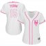 New York Mets #15 Tim Tebow White/Pink Fashion Womens Stitched MLB Jersey