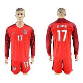 USA #17 Altidore Away Long Sleeves Soccer Country Jersey