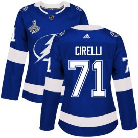 Adidas Tampa Bay Lightning #71 Anthony Cirelli Blue Home Authentic Womens 2020 Stanley Cup Champions Stitched NHL Jersey