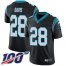 Nike Carolina Panthers #28 Mike Davis Black Team Color Mens Stitched NFL 100th Season Vapor Untouchable Limited Jersey