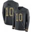 Nike Kansas City Chiefs #10 Tyreek Hill Anthracite Salute to Service Youth Stitched NFL Limited Therma Long Sleeve Jersey