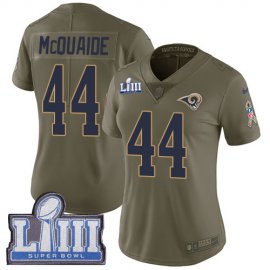 Nike Los Angeles Rams #44 Jacob McQuaide Olive Super Bowl LIII Bound Womens Stitched NFL Limited 2017 Salute to Service Jersey