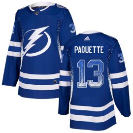 Adidas Tampa Bay Lightning #13 Cedric Paquette Blue Home Authentic Drift Fashion Stitched NHL Jersey