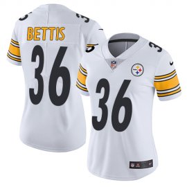Nike Pittsburgh Steelers #36 Jerome Bettis White Womens Stitched NFL Vapor Untouchable Limited Jersey