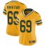 Nike Green Bay Packers #69 David Bakhtiari Yellow Womens Stitched NFL Limited Rush Jersey
