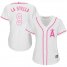 Los Angeles Angels #9 Tommy La Stella White/Pink Fashion Womens Stitched MLB Jersey