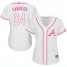 Atlanta Braves #24 Deion Sanders White/Pink Fashion Womens Stitched MLB Jersey