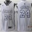 Los Angeles Lakers 24 Kobe Bryant White Silver Number Jersey Cheap