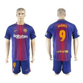 Barcelona #9 Suarez Home Soccer Club Jersey