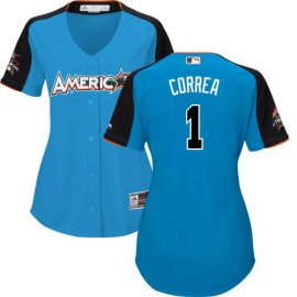 Houston Astros #1 Carlos Correa Blue 2017 All-Star American League Womens Stitched MLB Jersey