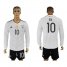 Germany #10 Ozil White Home Long Sleeves Soccer Country Jersey