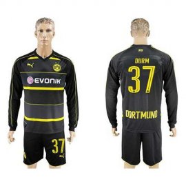 Dortmund #37 Durm Away Long Sleeves Soccer Club Jersey