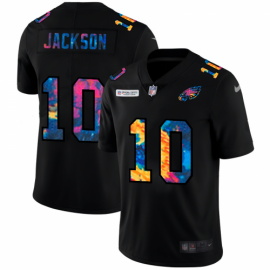 Philadelphia Eagles #10 Desean Jackson Mens Nike Multi-Color Black 2020 NFL Crucial Catch Vapor Untouchable Limited Jersey