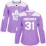 Adidas Toronto Maple Leafs #31 Frederik Andersen Purple Authentic Fights Cancer Womens Stitched NHL Jersey