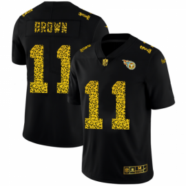Tennessee Titans #11 A.J. Brown Mens Nike Leopard Print Fashion Vapor Limited NFL Jersey Black
