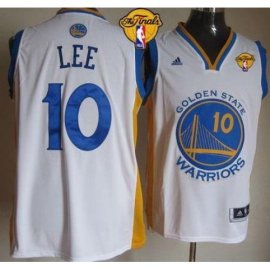 Warriors #10 David Lee White The Finals Patch Stitched NBA Jersey