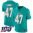 Nike Miami Dolphins #47 Kiko Alonso Aqua Green Team Color Mens Stitched NFL 100th Season Vapor Limited Jersey