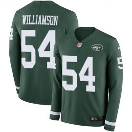Nike New York Jets #54 Avery Williamson Green Team Color Mens Stitched NFL Limited Therma Long Sleeve Jersey