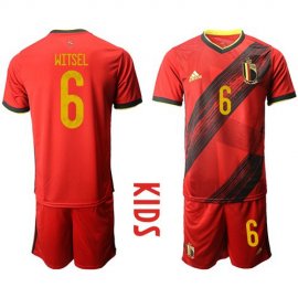 Belgium #6 Witsel Red Home Kid Soccer Country Jersey
