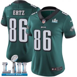 Nike Philadelphia Eagles #86 Zach Ertz Midnight Green Team Color Super Bowl LII Womens Stitched NFL Vapor Untouchable Limited Jersey