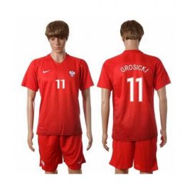 Poland #11 Grosicki Away Soccer Country Jersey