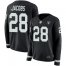 Nike Las Vegas Raiders #28 Josh Jacobs Black Team Color Womens Stitched NFL Limited Therma Long Sleeve Jersey