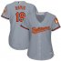 Baltimore Orioles #19 Chris Davis Grey Road Womens Stitched MLB Jersey