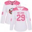 Adidas New York Islanders #29 Brock Nelson White/Pink Authentic Fashion Womens Stitched NHL Jersey
