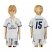Real Madrid #15 F.Coentrao White Home Kid Soccer Club Jersey
