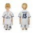 Real Madrid #15 F.Coentrao White Home Kid Soccer Club Jersey