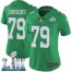 Nike Philadelphia Eagles #79 Brandon Brooks Green Super Bowl LII Womens Stitched NFL Limited Rush Jersey