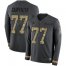 Nike Atlanta Falcons #77 James Carpenter Anthracite Salute to Service Mens Stitched NFL Limited Therma Long Sleeve Jersey