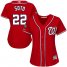 Washington Nationals #22 Juan Soto Red Alternate 2019 World Series Champions Womens Stitched MLB Jersey