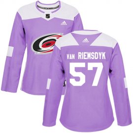 Adidas Carolina Hurricanes #57 Trevor Van Riemsdyk Purple Authentic Fights Cancer Womens Stitched NHL Jersey